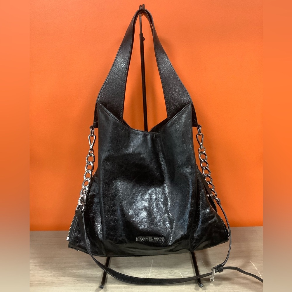 Michael Kors Glazed Leather Trapeze Bag
